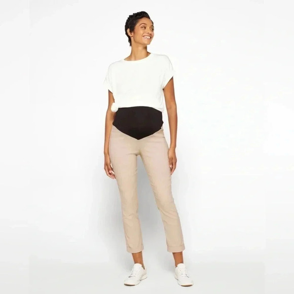 Tribal stitch fix khaki cuffed cropped maternity pants NWT - Picture 11 of 11